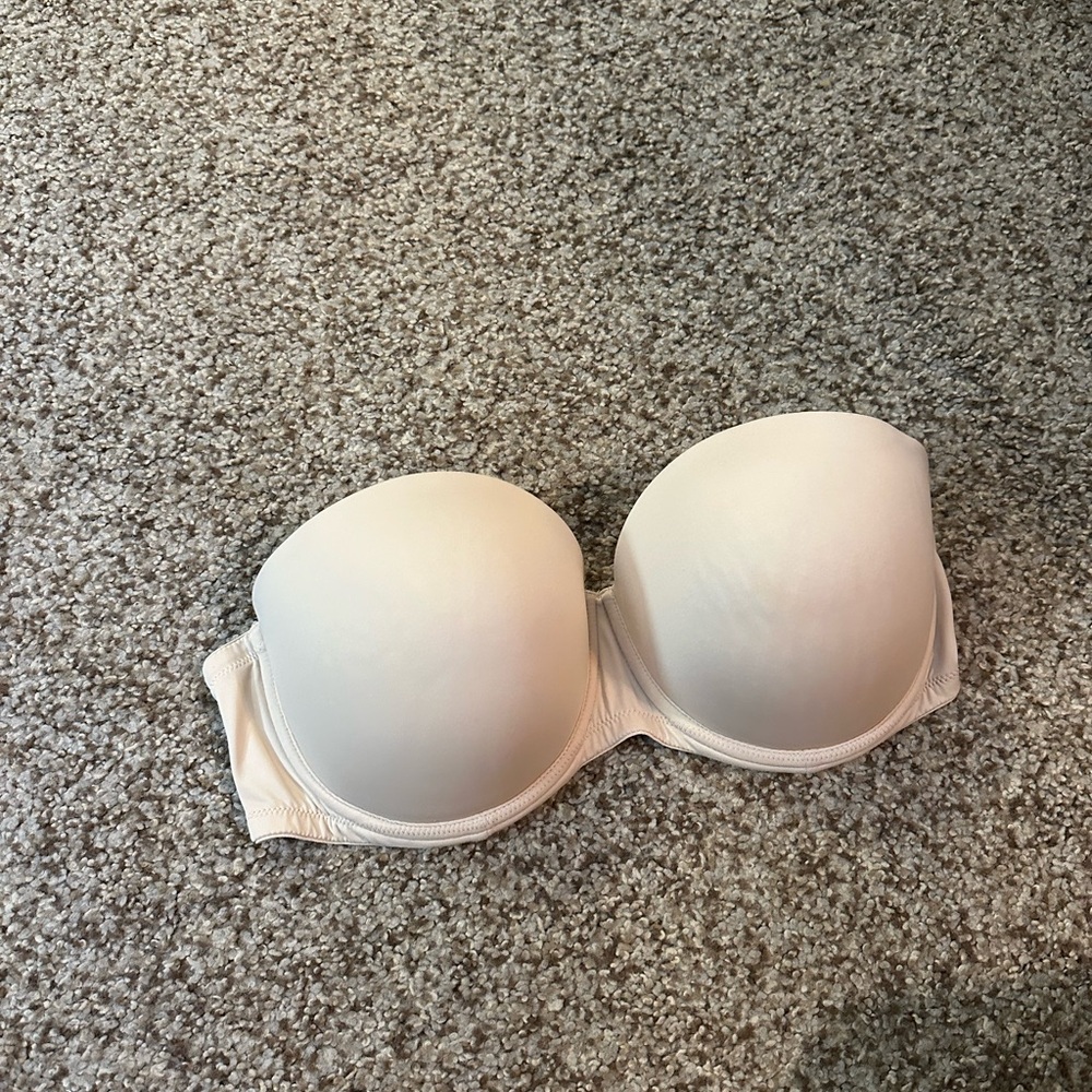 PINK Victoria's Secret Cream Strapless Bra